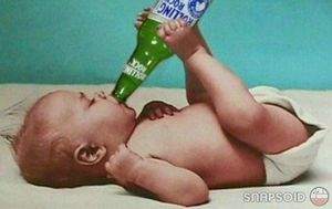 Baby Drinking Beer
