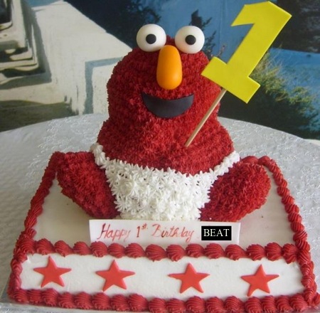 Baby-elmo-birthday-cake-for-one-year-old