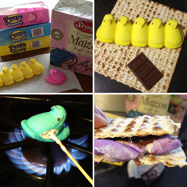 Matzah peeps smores