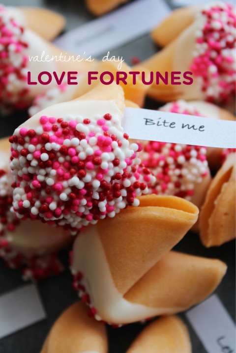Easy Chocolate-Dipped Love Fortune Cookies for Valentine's Day