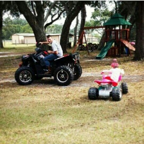 doing donuts on four wheelers