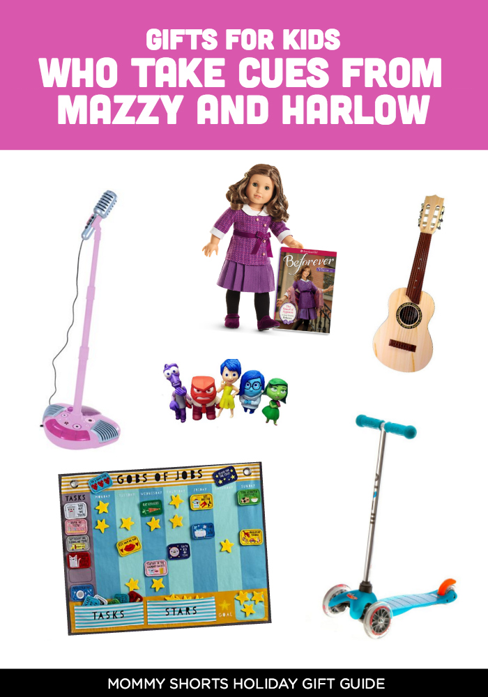 For kids who take cues from Mazzy and Harlow! Looking for the perfect holiday gift? Here's your guide to hundreds of gift ideas for moms, dads, babies, kids, aunts, uncles, etc.!