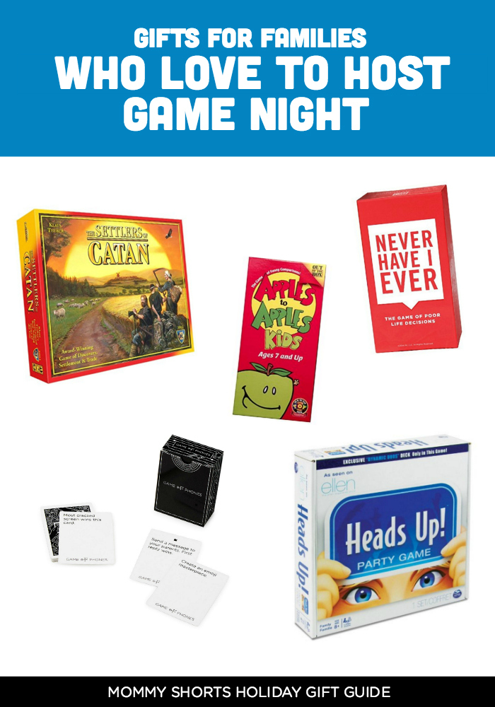 For the Families who love to host game night! Looking for the perfect holiday gift? Here's your guide to hundreds of gift ideas for moms, dads, babies, kids, aunts, uncles, etc.!