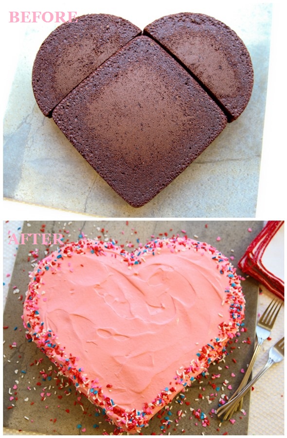 Heart-shaped cake! Click through for 35 amazing, over-the-top Valentine's Day ideas, including Valentine's crafts, Valentine's recipes, and Valentine's decorations, and more!