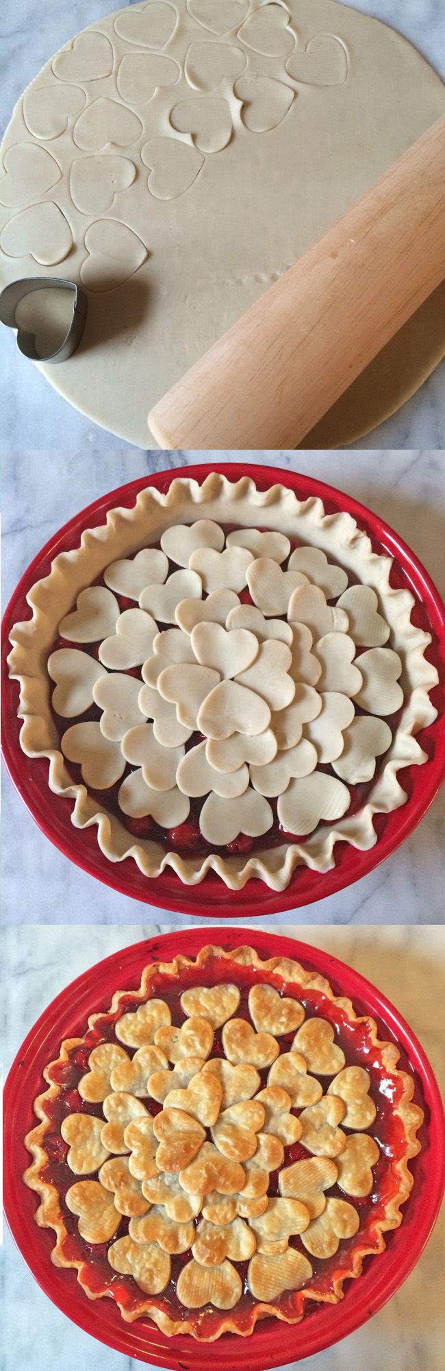 Heart pie! Click through for 35 amazing, over-the-top Valentine's Day ideas, including Valentine's crafts, Valentine's recipes, and Valentine's decorations, and more!